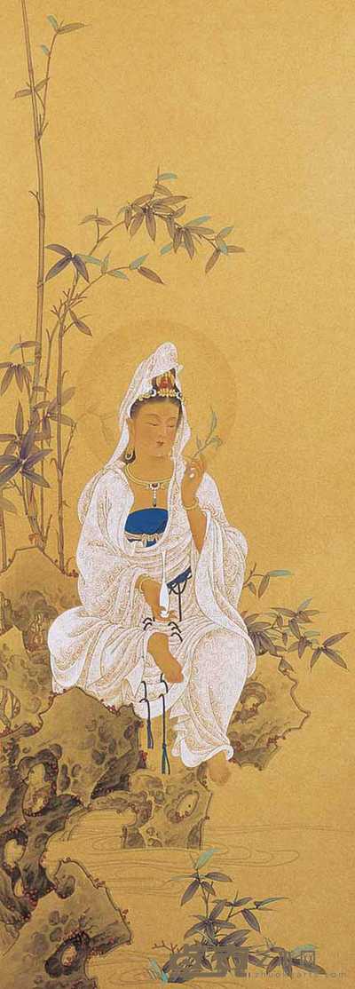 李唐 观音 镜心 85×32cm